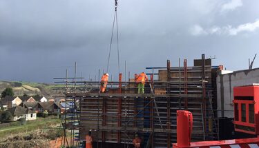 Last wingwalls on second underpass